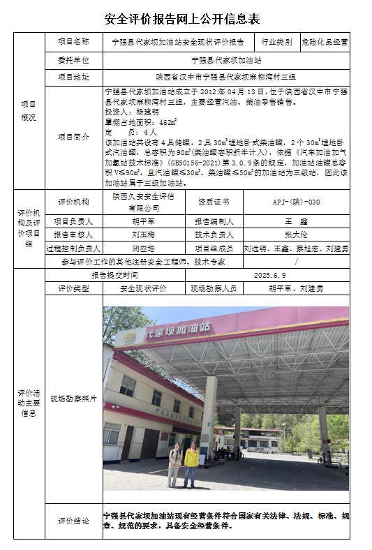 寧強縣代家壩加油站安全現狀評價報告.jpg